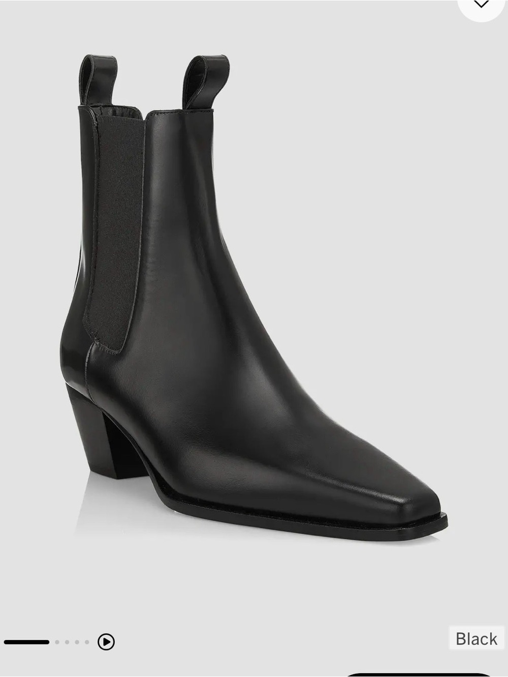 Toteme Black Leather Chelsea Ankle Boots